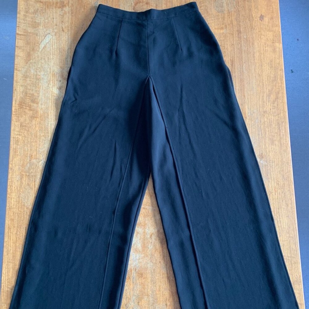 Ashlee High-Waisted Wide Leg Cropped Pants Size 10 Black